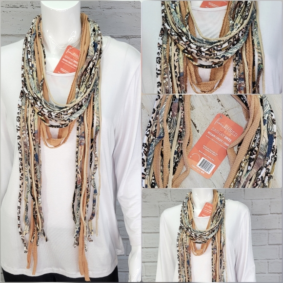 Dona Bela Shreds "Fiona" Upcycled Textile Scarf - Picture 2 of 9